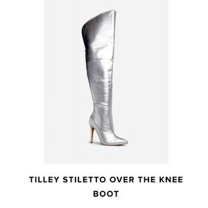 “TILLEY STILETTO OVER THE KNEE
BOOT” (Silver)